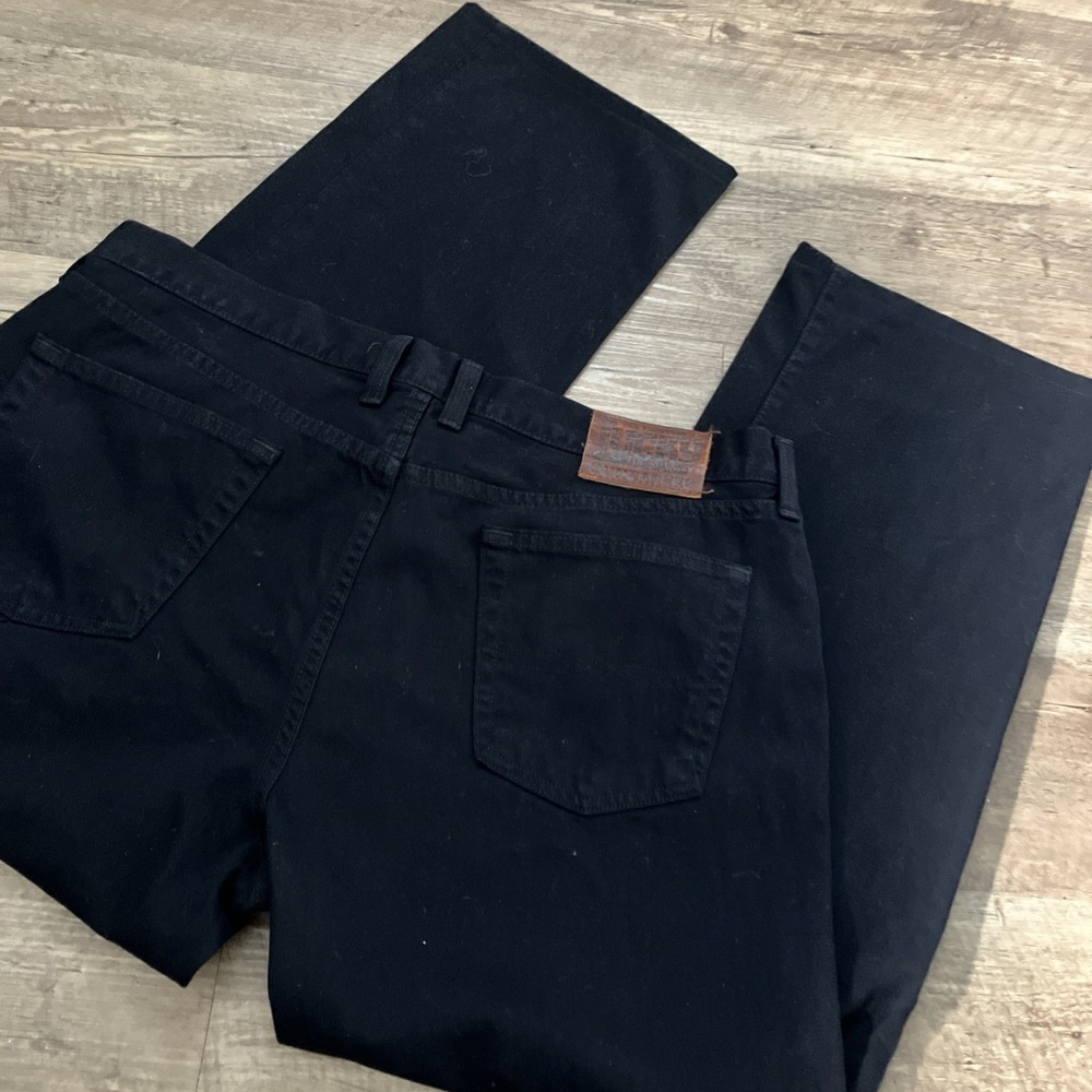 Lucky Brand Dungarees Jeans Mens 40 Black Vintage Straight Leg Denim USA 90s